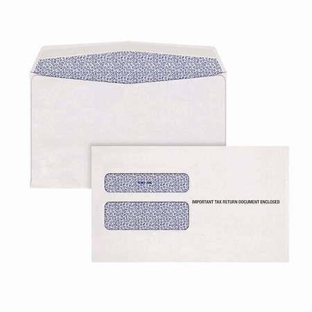 Tops W-2 Laser Double Window Envelope, Commercial Flap, Gummed Closure, 5.63 x 9, White, PK24, 24PK 2219C